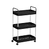 SONGMICS-trolley, keukentrolley met 3 niveaus, handgrepen, keukenplank op wielen, 42 x 22,5 x 68 cm, zwart KSC019B01