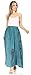 Sakkas 1828 - Zarah Women's Boho Embroidery Gypsy Skirt with Lace Elastic Waist Pockets - Turquoise - OS