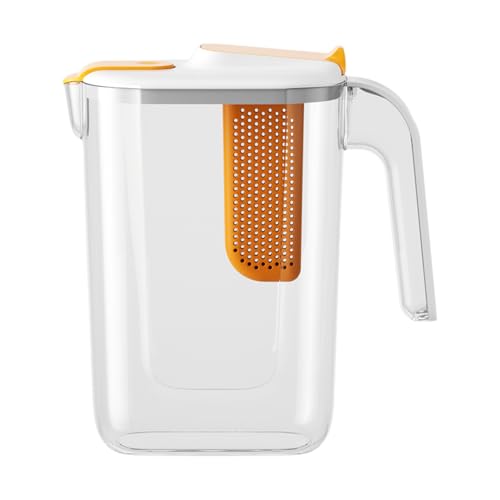 Jargán De Infusor De Frutas - Jarra De Agua Grande | Dispensador De Bebidas De 2600 Ml | Alzuelo Resistente Al Calor | Contenedor De Infusor De Sabor Para Té De De Limonada Detox Agua | Pierras