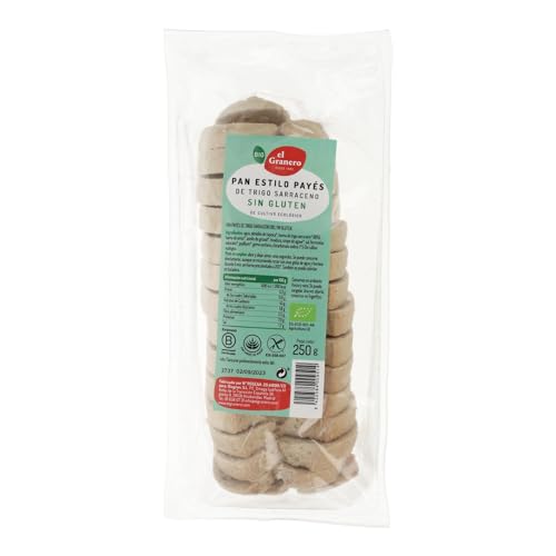 El Granero Integral - Pan Payés con Trigo Sarraceno Sin Gluten BIO - 250 g - Alto Contenido en Proteínas y Minerales - Apto para Veganos y Celíacos - Alimento Natural