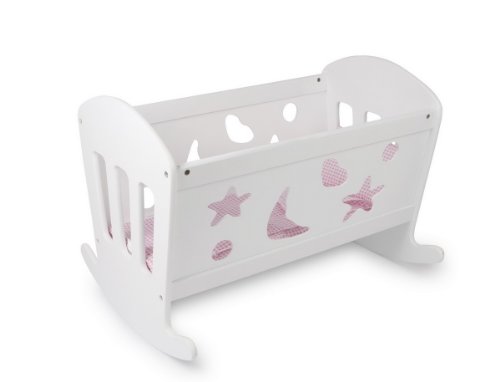 Gamez Galore White Solid Doll's Rocking Cradle Crib Bed