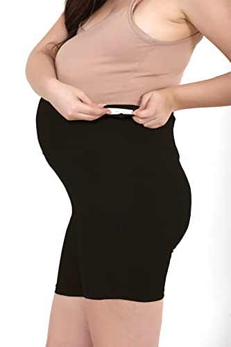 Women's Cotton Maternity Shorts Over The Belly for Pregnant Women for Pre & Post Pregnancy