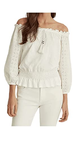 Lauren Ralph Lauren Womens Eyelet Off-The-Shoulder...