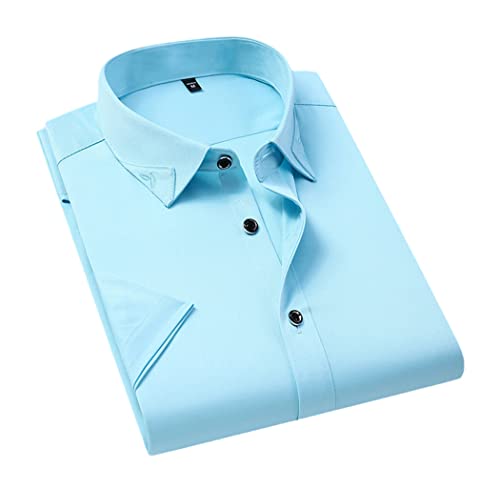 Chemise d'été décontractée bleu ciel aux finitions soignées homme