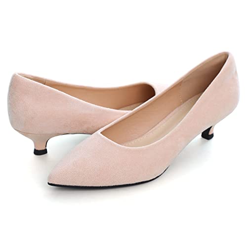 Women's Classic Pointed Toe Kitten Low Heels Wedding Office Dress Pumps Festive Shoes for Women Dressy Casual4