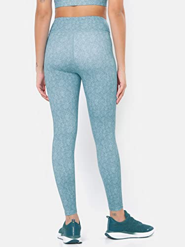 Image of CULT High Waist Running Tights with Side Pocket | Geometric Print | Breathable | Moisture-Wicking | Curved Hem