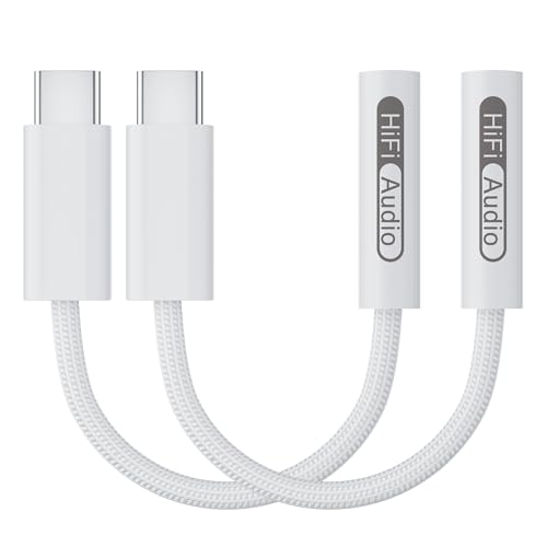 KHKUAHAI CzWbN ϊ ^Cvc 2Zbg, 3.5mm Ή 3 4, CzϊA_v^[ ʒ/ʘb/y, DAC/Hi-Fi, 16bit/48KHz, USB-C CzWbN ϊ for iPhon