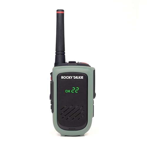 Rocky Talkie Expedition Radio - GMRS Radio with IP67 Waterproofing Long Range Walkie Talkie NOAA Weather Alerts 5 Day Battery Life 1 Pack
