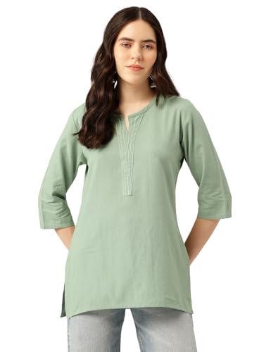 Image of Elegant Short Kurti for Women - 3 /4 Sleeves | Round Neck | (S to XXL)