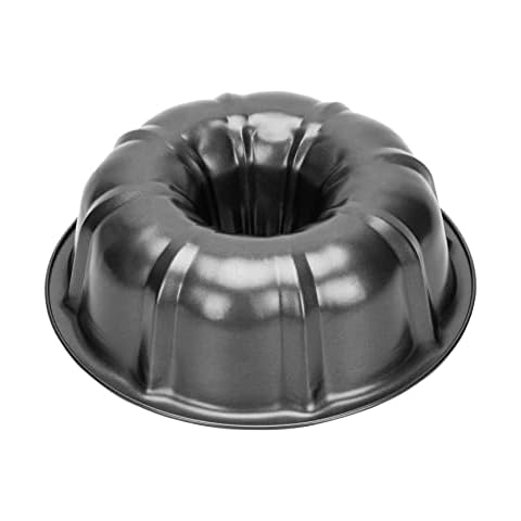 Cake Pan, 10 Inch Fluted Tube Cake Pans for baking, Non-Stick Bakeware for Bavarois, Brownie, Jello, Flan, Meatloaf (Black) Cover