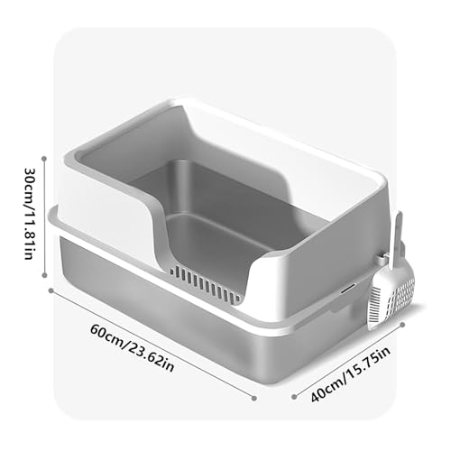 Arenero para gato de acero inoxidable extra grande con pala miniatura 2
