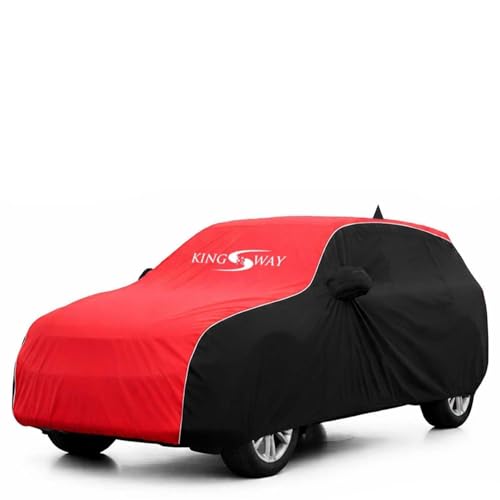 Image of KINGSWAY Super Waterproof Car Cover Only with BYD ATTO 3 (Year 2022 Onwards - All Model) | Mirror and Antenna Pockets | All Weather Car Body Cover with Silver Piping | Black Red