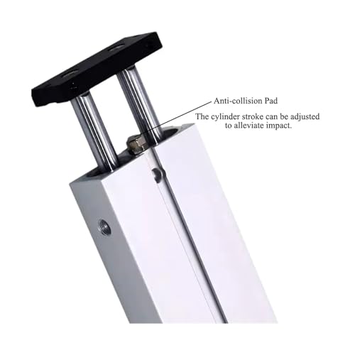 Vérin pneumatique TN32 course 250mm haute résistance en aluminium anodisé pour automatisme - 3