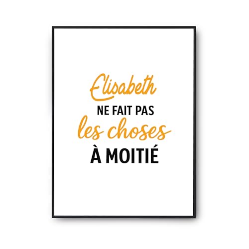 Affiche Elisabeth Humour Idéal pour un Cadeau d'Anniversaire Original