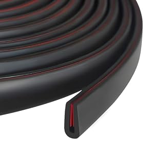 Rubber Edge Trim, 1/16″ Self Adhesive Flexible U Channel Edge Protecter for Sheet Metal, Car Doors, U Shaped Sharp Edge Guards, Fit for 0-3/32″ Width Edge, Black Color, 10Ft, EPDM Material