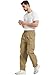 AINIKO Men's Loose Fit Cargo Pants Fashion Casual Parachute Pant Harem Joggers with Elastic Pockets Dark Khaki