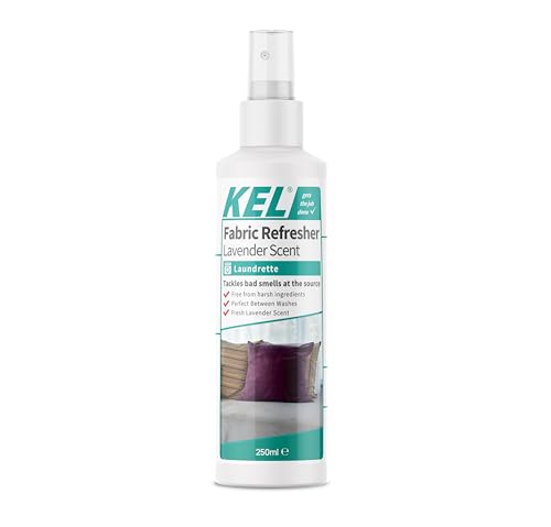 KEL – Fabric Refresher Spray – 250ml – Soothing Lavender Scent – Odour Eliminator & Fabric Freshener for Clothes, Upholstery, Bedding & Curtains – Ideal for Home & Pet Areas
