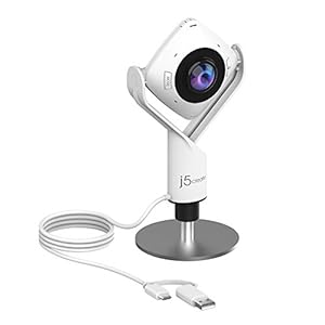 j5create JVCU360 Webcam HD 360° 1080p pour réunion – Caméra de conférence avec Microphone Haute fidélité et Six Modes d&rsquo;affichage – Compatible macOS/Windows/ChromeOS