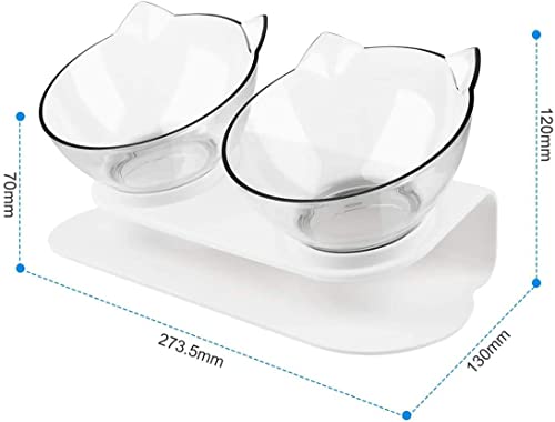 Double Cat Bowl With Raised Stand Pet Food Bowl Perfect For Cats And Small Dogs #TOP7