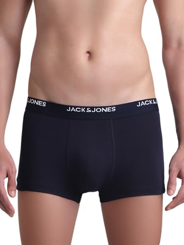 JACK & JONES Women's Cotton Blend Modern Solid Trunks (Pack of 2) (12271908-Navy Blazer_Navy