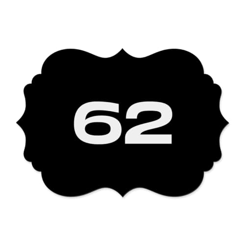 Image of Custom Door Numbers for Home & Office | PVC Plaques with Self-Adhesive Double-Sided Tape | 4x2.5 Inches | Flat Numbers, for Offices, Malls, Multi-Purpose Use (Des04 Black)
