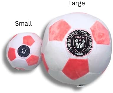 Miniatura 8 de Floofbol Miami - Pelota de fútbol de felpa para perros, juguete de felpa para razas pequeñas, medianas y grandes, juguete de felpa chirriante para