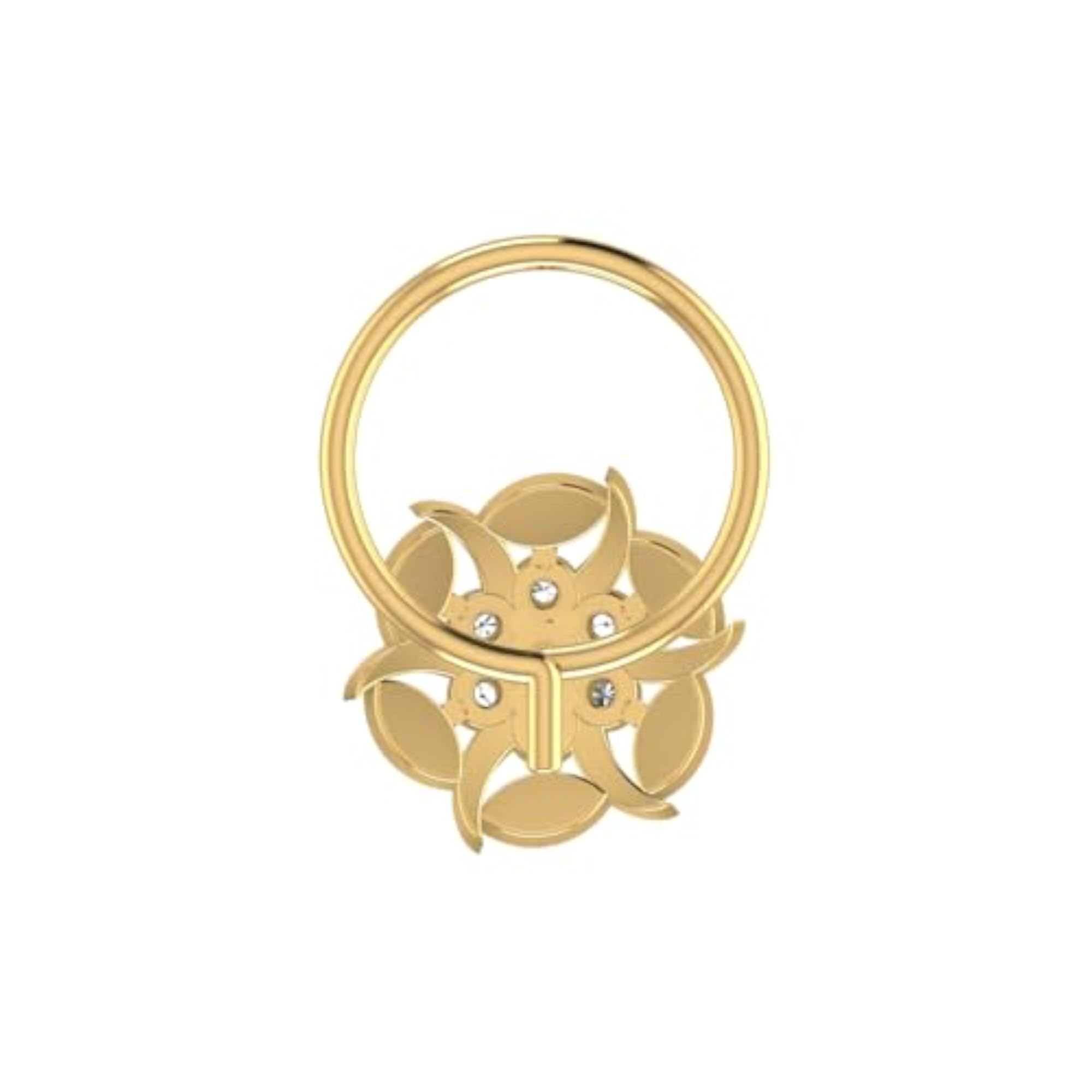 Women's 14Kt Yellow Gold Stud Nosering, Modern