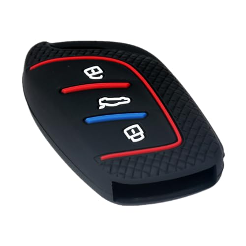Happyit Honeycomb Pattern Silicon Car Key Cover Cases for Roewe RX3 RX8 ERX5 RX5 I6 I5 MG4 MG5 MG6 MG ZS EV HS EHS ZX GT 3 Buttons (Black) - Image 3