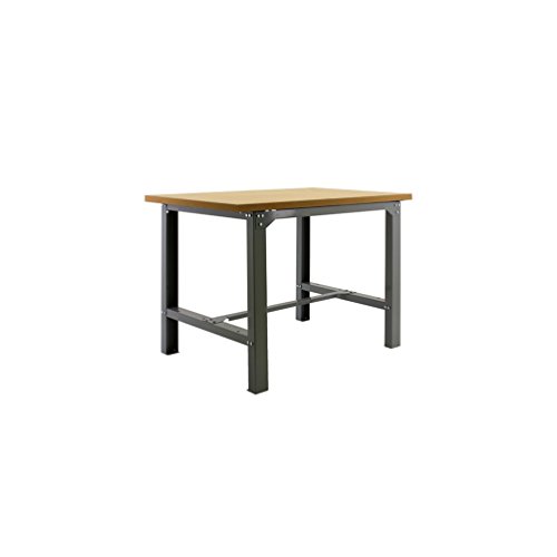 SimonRack Werkbank 600 kg Belastbarkeit, 86,5x150x75 cm, Große Arbeitsfläche Arbeitsfläche, Arbeitstisch, Holz-Arbeitsplatte, Grau/Holz Mdf - BT6