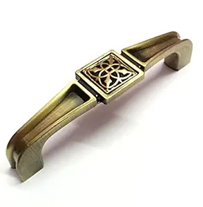 Techlife Accessories Techlife's(Pack of 2) Brass Antique Finish Prime Design Cabinet Handle/ Handle for Kitchen cabinets/ Door Handle/ Drawer Handle/ Pull Handle for Home Furniture Improvement. ( Size 4 inch).