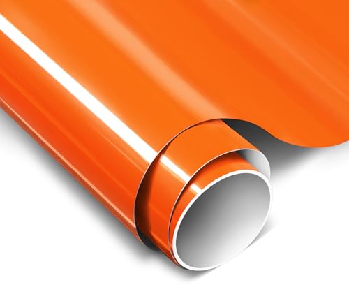 Image of ColorFusion PPF by VViViD, Gloss Fluorescent Orange Dry Apply PPF Vinyl Car Wrap Roll 1ft x 5ft
