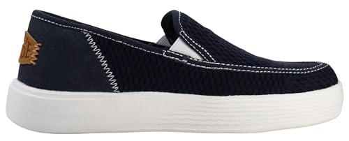 Image of Hey Dude Women's Sunapee Slip on Sneakers, Mesh Stripe Navy, 10