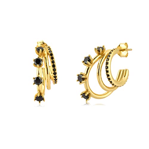 Boucles d'oreilles en Argent 925 avec zircone cubique éclatante pour femme
