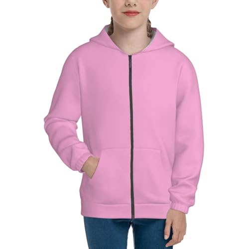 Pink Kid Hoodies Boys Zip Up Sweatshirts Girls Pullover with Pocket3