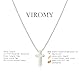 VIROMY Halskette Damen Silber Anhänger Halskette Klein und Zart 14K Versilber Mode Kreuz Anhänger Niedlich Religiösen Minimalist Geschen