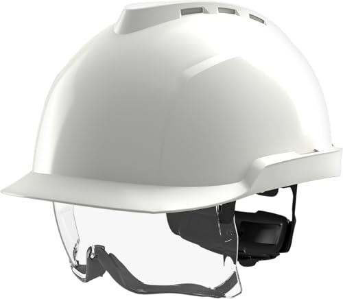 MSA V-Gard 930 Casque de chantier - Casque de protection avec ventilation et visière pour chantier et industrie - Conforme à la norme DIN EN 397 pour le...