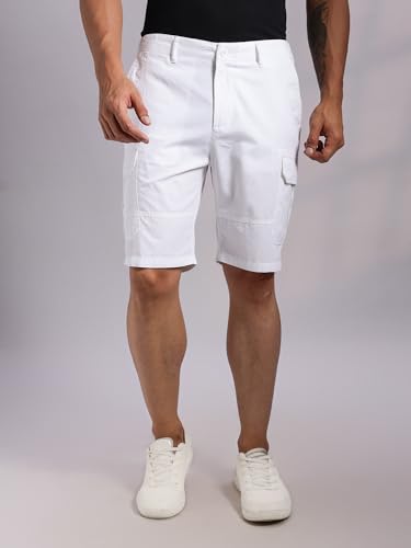 Image of Thomas Scott Men's | Regular Fit | 100% Cotton | Solid | Breathable Lightweight | 6-Pocket Cargo Shorts | Cricket Club Collection