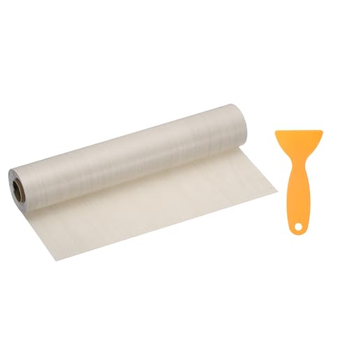 Image of HARFINGTON Wood Grain Repair Tape 11.8 Inch x 33ft Self Adhesive Repair Patch Tape Simulated Wooden Floor Tapes with Plastic Scraper for Tables Doors Windows Furniture, White Maple