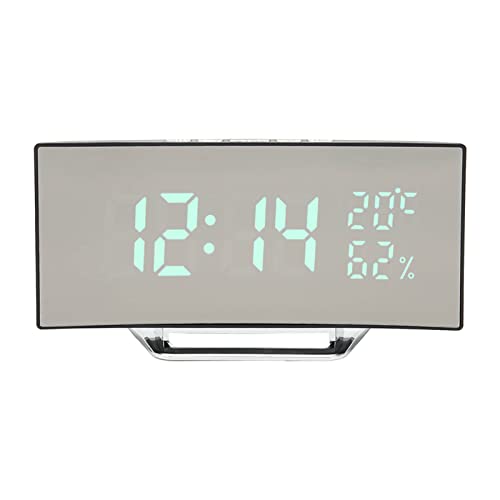 Reloj despertador digital LED curvo con temperatura para casa 2
