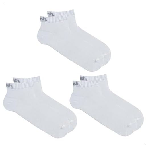 MASH Kit 3 Pares Meia Cano Curto Algodão Sapatilha Esportiva Active Com Unissex, 3 Branco, 34-38