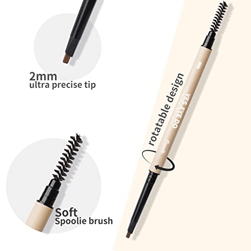 Yes.eye Do Eyebrow Makeup Kit Dark Brown, Eyebrow Pencil Brown And Brow Gel Tint Eyebrow 2 In 1 Makeup Set For Brows Filling Shaping Grooming, Long-Lasting, Waterproof, Smudge-Proof, Chocolate #TOP1