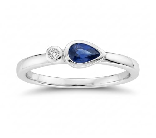 Bague saphir bleu poire empilable en argent pour vos looks d'été