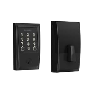 Schlage Encode Smart WiFi Deadbolt Lock with Century Trim, Matte Black
