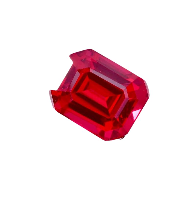 Rubis naturel 8x10mm taille émeraude pierre de création pour bague et pendentif diy