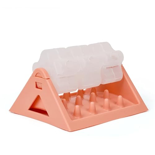 Pet Slow Feeder Dog Puzzle Feeder Treat Dispensing Toy Dogs Cats Training Interactive Rotating Food Toys Fun Supplies(Pink)