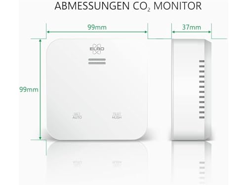 ELRO Connects SF500CO2 Smart WiFi CO2 Meter Kit - Komplettset mit koppelbarem Luftqualitätsmessgerät + K2 Connector