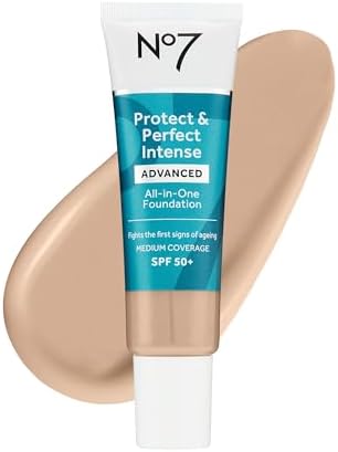 No7 Protect & Perfect Advanced All in One Foundation - Calico - Age Defying Foundation Makeup with SPF 50 - Makeup Base Cream Helps to Reduces Redness & Blurs Visible Pores (30ml)