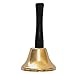 Kangkang@ Christmas Style Stainless Steel Gold Silver Colors Santa Claus Jingle Call Hand Bell School Handbell w/Handle Xmas Gifts (Gold)
