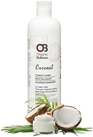 Organic Bubbles Coconut Conditioner with Aloe Vera leaf juice. Our Coconut Conditioner is Organic, 100% Vegan, No Parabens, Sulphates or Silicones. 490 ml.