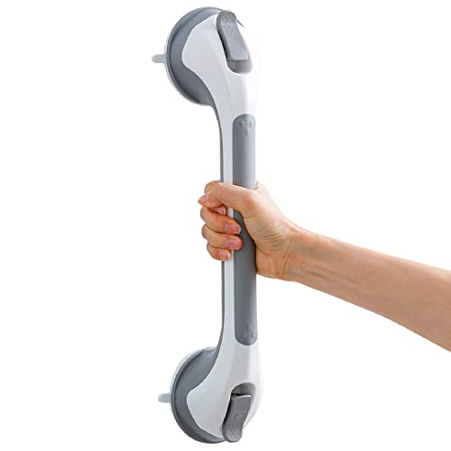 TAILI Shower Grab Bar 16 Inch Suction Cup Grab Bars for Bathroom, Removable Shower Safety Handle Heavy Duty Bathtub Grip for Seniors & Elderly, Strong Handrails No Drilling Waterproof, Grey,G9 by TAILI - Used condition - US$23.20